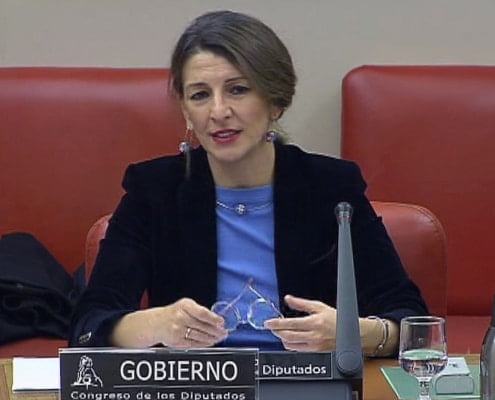 La ministra de Trabajo y Economía Social, Yolanda Díaz, expone en el Congreso las líneas de trabajo de su cartera