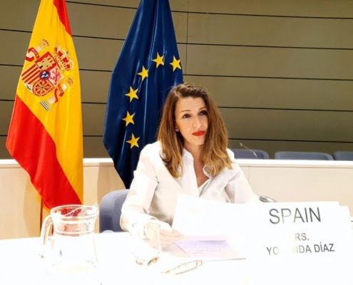 Yolanda Díaz defiende una respuesta internacional coordinada en materia laboral para una rápida salida de la crisis del COVID-19