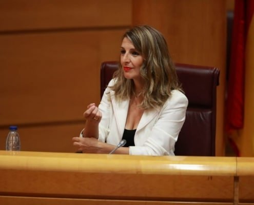 La ministra de Trabajo y Economía Social, Yolanda Díaz, expone ante el Senado el programa de acción ministerial y el objetivo urgente de combatir la precariedad