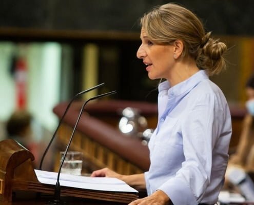 Yolanda Díaz recaba el apoyo de la mayoría absoluta del Congreso para el Real Decreto-ley 28/2020, que regula el Trabajo a Dista...