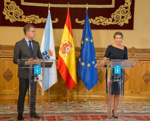 Yolanda Díaz destaca en Santiago de Compostela su compromiso con Galicia "en todas las decisiones que toma"