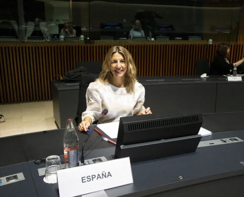 Yolanda Díaz presenta en Luxemburgo el Mecanismo Social de Alerta, que recibe una gran acogida por parte del EPSCO